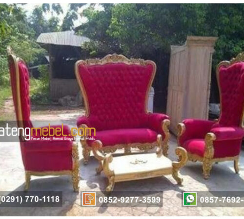 Set Kursi Sofa Mewah Princess Syahrini Warna Merah