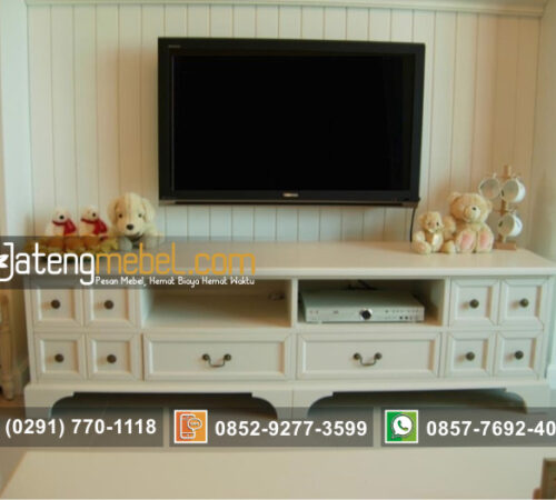 Bufet TV LCD Pendek Minimalis Laci Kotak Duco