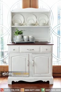 Model Lemari Dapur Ukir Warna Putih